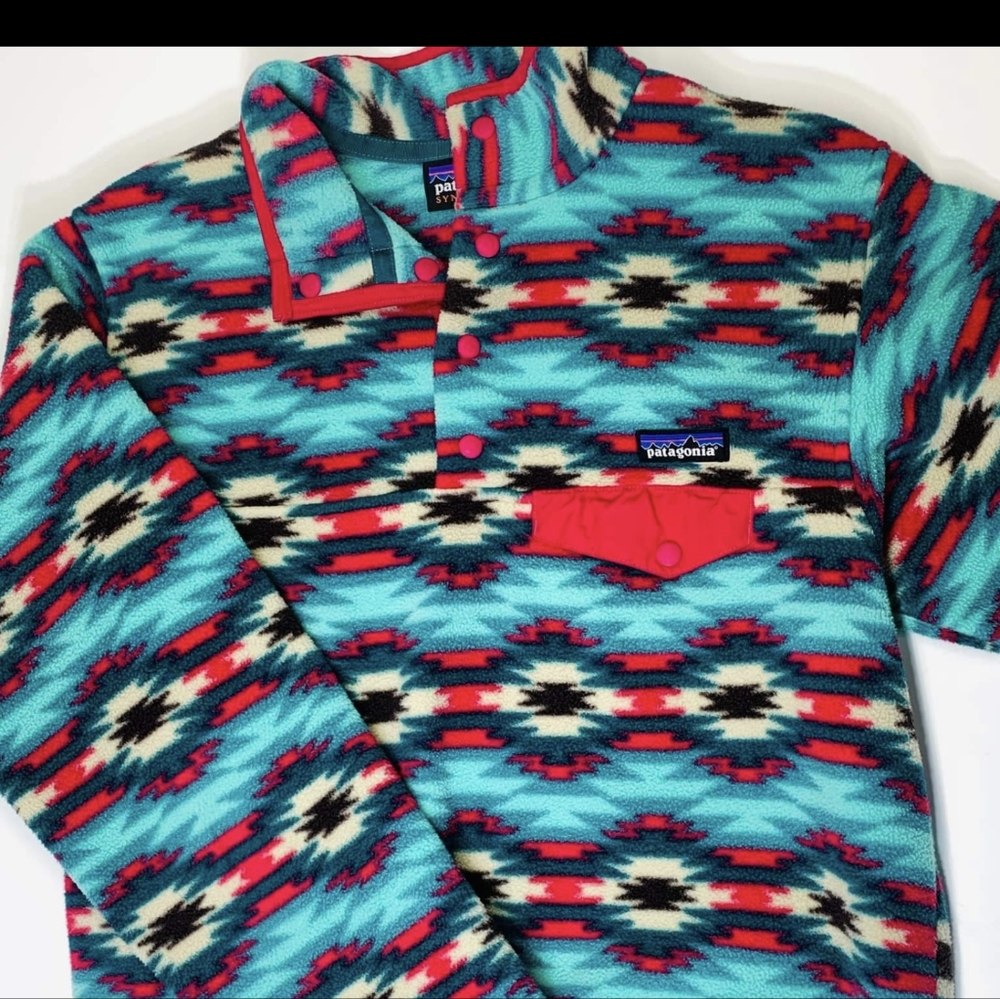 Women's M - Aqua Patagonia Wild Desert Snap-T Pullover
